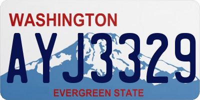 WA license plate AYJ3329