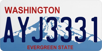 WA license plate AYJ3331