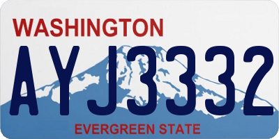 WA license plate AYJ3332