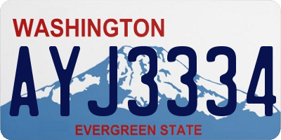 WA license plate AYJ3334