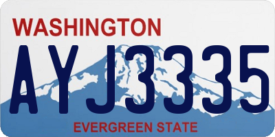WA license plate AYJ3335