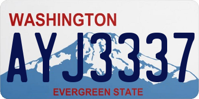 WA license plate AYJ3337