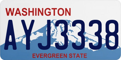 WA license plate AYJ3338