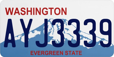 WA license plate AYJ3339