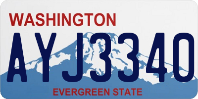 WA license plate AYJ3340