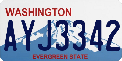 WA license plate AYJ3342