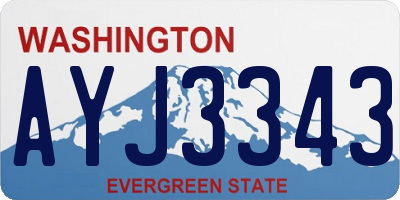 WA license plate AYJ3343