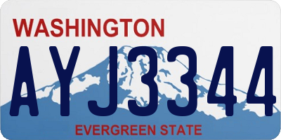 WA license plate AYJ3344