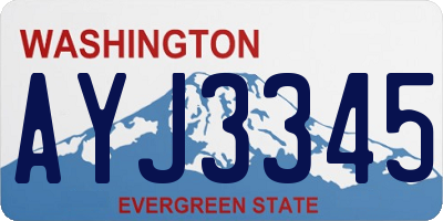 WA license plate AYJ3345