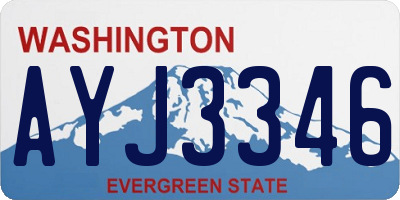 WA license plate AYJ3346
