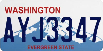 WA license plate AYJ3347