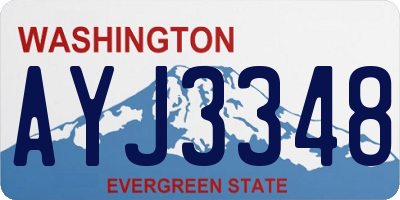 WA license plate AYJ3348