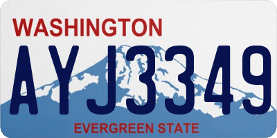 WA license plate AYJ3349