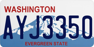 WA license plate AYJ3350