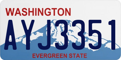 WA license plate AYJ3351