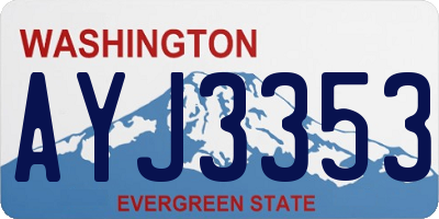 WA license plate AYJ3353