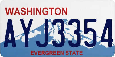WA license plate AYJ3354