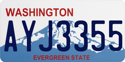 WA license plate AYJ3355