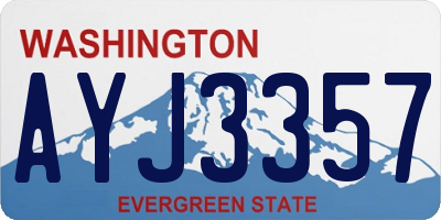 WA license plate AYJ3357