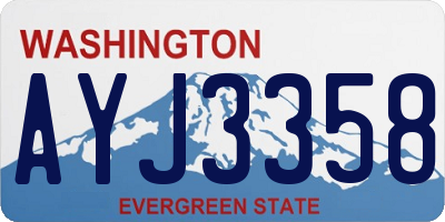WA license plate AYJ3358