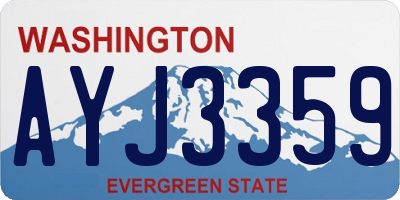 WA license plate AYJ3359