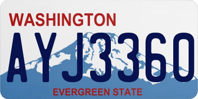 WA license plate AYJ3360