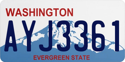 WA license plate AYJ3361