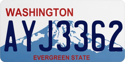 WA license plate AYJ3362