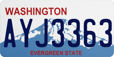 WA license plate AYJ3363