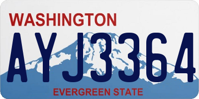 WA license plate AYJ3364