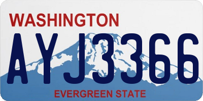 WA license plate AYJ3366