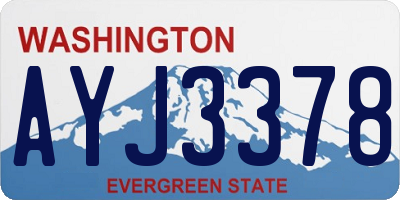WA license plate AYJ3378