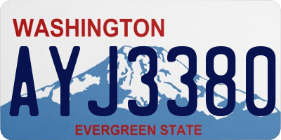 WA license plate AYJ3380