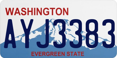 WA license plate AYJ3383