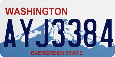 WA license plate AYJ3384