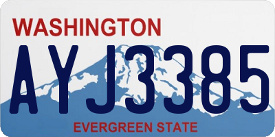 WA license plate AYJ3385