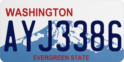 WA license plate AYJ3386