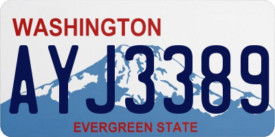 WA license plate AYJ3389