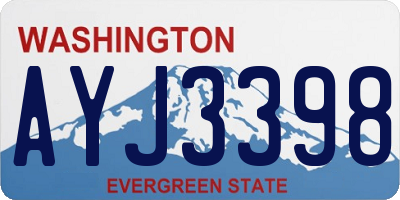 WA license plate AYJ3398