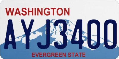 WA license plate AYJ3400