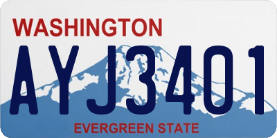 WA license plate AYJ3401