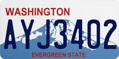 WA license plate AYJ3402
