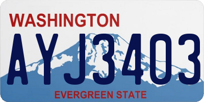 WA license plate AYJ3403