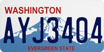 WA license plate AYJ3404