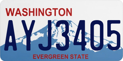 WA license plate AYJ3405