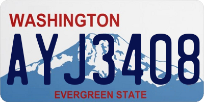 WA license plate AYJ3408