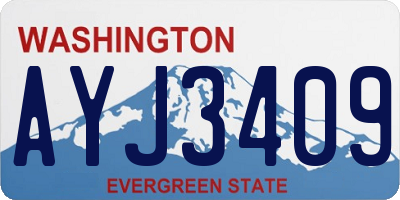 WA license plate AYJ3409