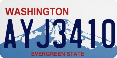 WA license plate AYJ3410