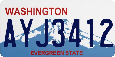 WA license plate AYJ3412