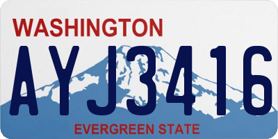 WA license plate AYJ3416